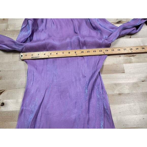 Cider Purple Metallic Long Sleeve Button Up Collared Fairy Boho Tunic Sz Small - Picture 7 of 9